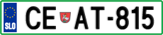 License plate of Slovenia, Cars