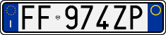 License plate of Italy, Cars (1994 year series)