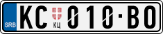 License plate of Serbia, Cars