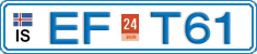 License plate of Iceland, Cars