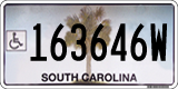 South Carolina, Vehicles for disabled persons (123456W)