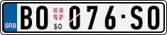 License plate of Serbia, Cars