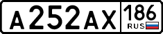 License plate Russia, Cars