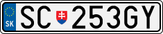 License plate of Slovakia, Cars