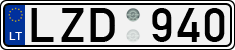 License plate of Lithuania, Cars