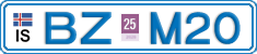 License plate of Iceland, Cars