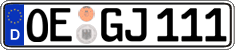 German license plate, Regular plates