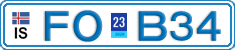 License plate of Iceland, Cars