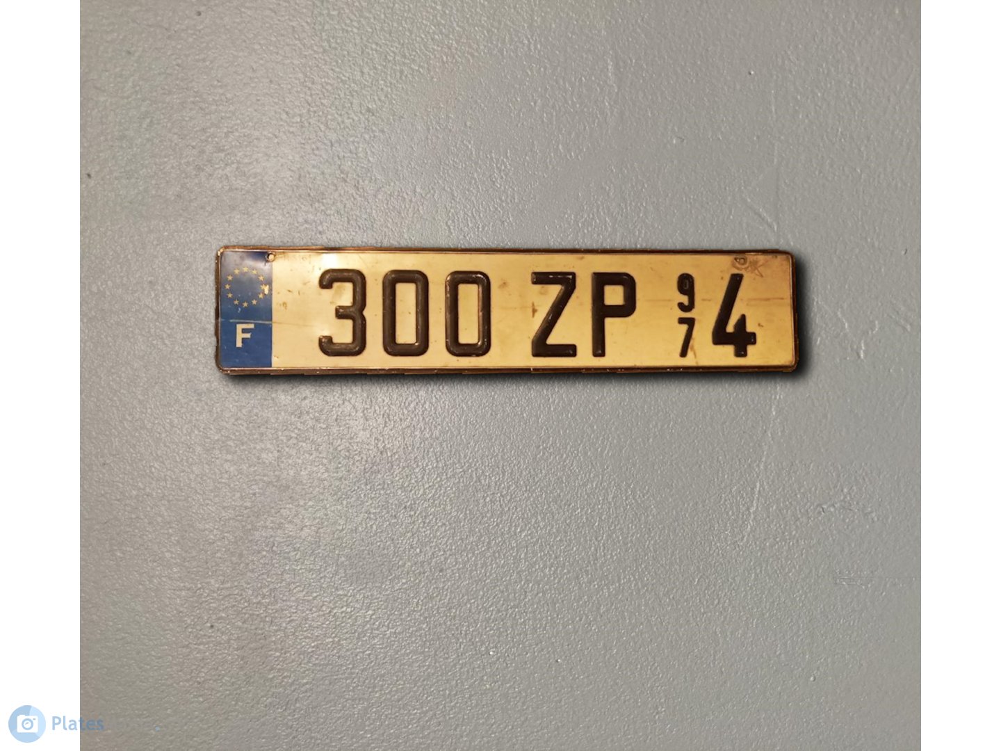 300 ZP 974, License plate without vehicle 