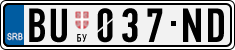 License plate of Serbia, Cars