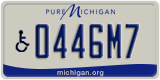 Michigan, Vehicles for disabled persons (1234A5)