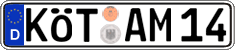 German license plate, Regular plates