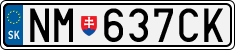 License plate of Slovakia, Cars