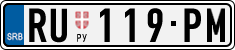 License plate of Serbia, Cars