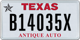Texas, Specialty plates (A12345B)