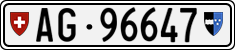 License plate of Switzerland, Cars