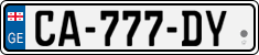 License plate of Georgia, Cars (2014)
