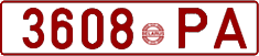 License plate Belarus, Cars (1992)