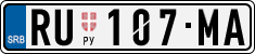 License plate of Serbia, Cars