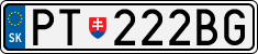 License plate of Slovakia, Cars