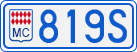 License plate of Monaco, Cars
