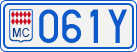 License plate of Monaco, Cars