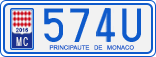 License plate of Monaco, Cars