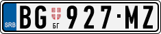 License plate of Serbia, Cars