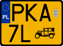 License plates of Poland, Oldtimers