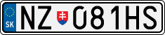 License plate of Slovakia, Cars