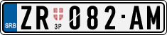 License plate of Serbia, Cars