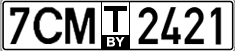 License plate Belarus, Transit plates (2004)