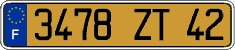 French license plate, FNI