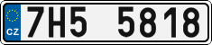 License plate of the Czech Republic, Cars (2001)