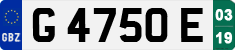 License plate of Gibraltar, Temporary