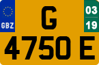 License plate of Gibraltar, Temporary