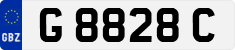 License plate of Gibraltar, Regular car plates (G 1234 A)