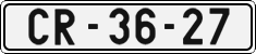 License plate of the Czech Republic, Cars (1960)