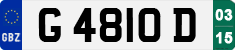 License plate of Gibraltar, Temporary