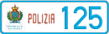 License plate of San Marino, Police (123)