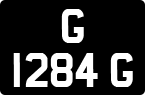 License plate of Gibraltar, Regular car plates (G 1234 A)