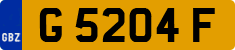 License plate of Gibraltar, Regular car plates (G 1234 A)
