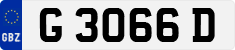 License plate of Gibraltar, Regular car plates (G 1234 A)