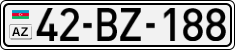 License plate of Azerbaijan, Cars