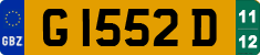 License plate of Gibraltar, Temporary