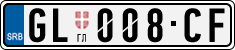 License plate of Serbia, Cars