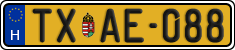 license plates of Hungary, Taxi (2022)