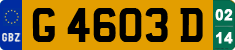 License plate of Gibraltar, Temporary