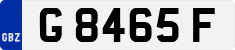 License plate of Gibraltar, Regular car plates (G 1234 A)