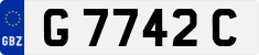 License plate of Gibraltar, Regular car plates (G 1234 A)
